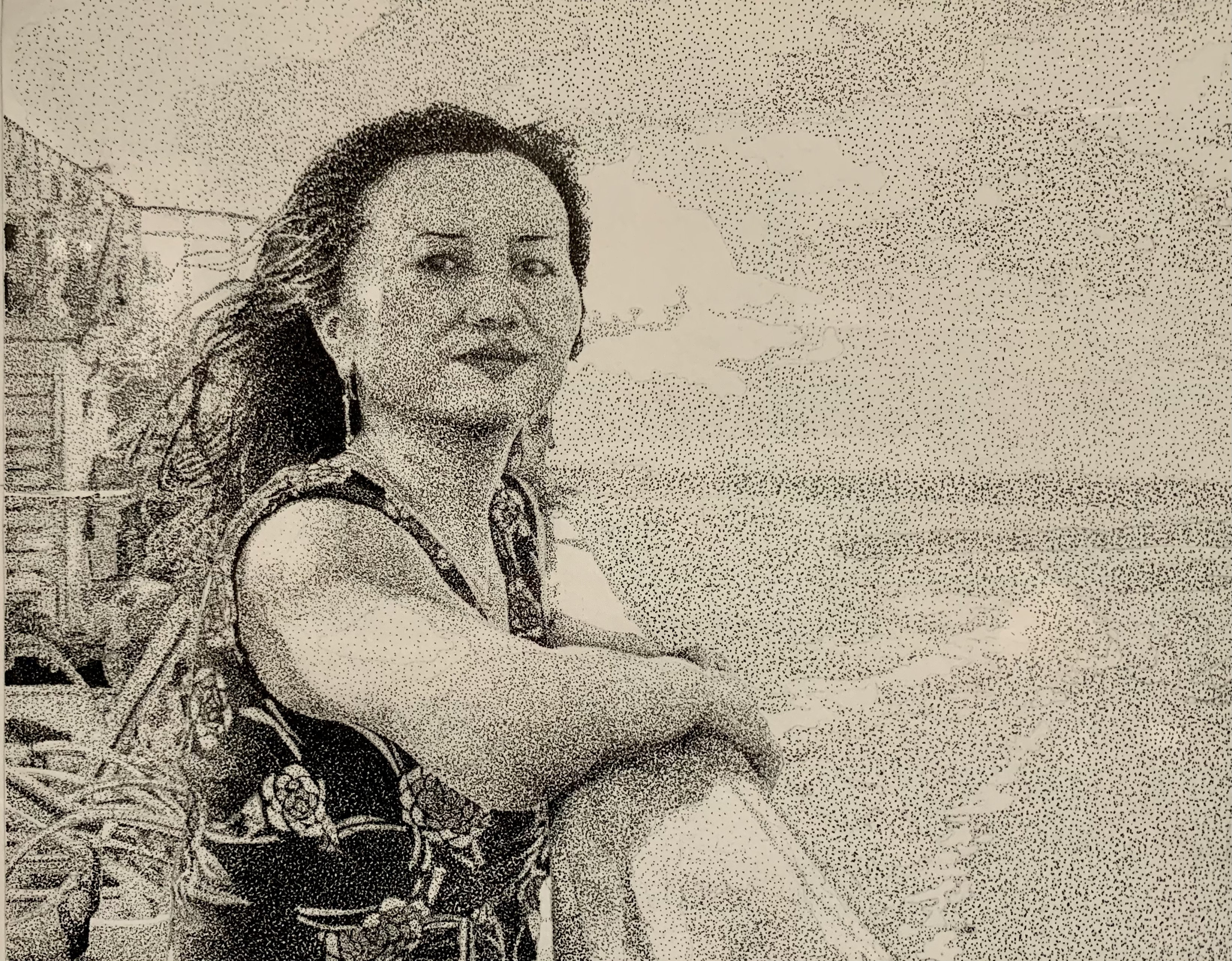 Pointillism portrait
